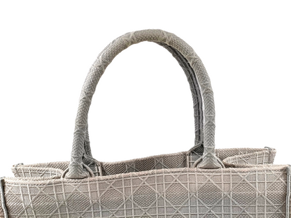 #1299 CHRISTIAN DIOR Medium Stone Cannage Book Tote