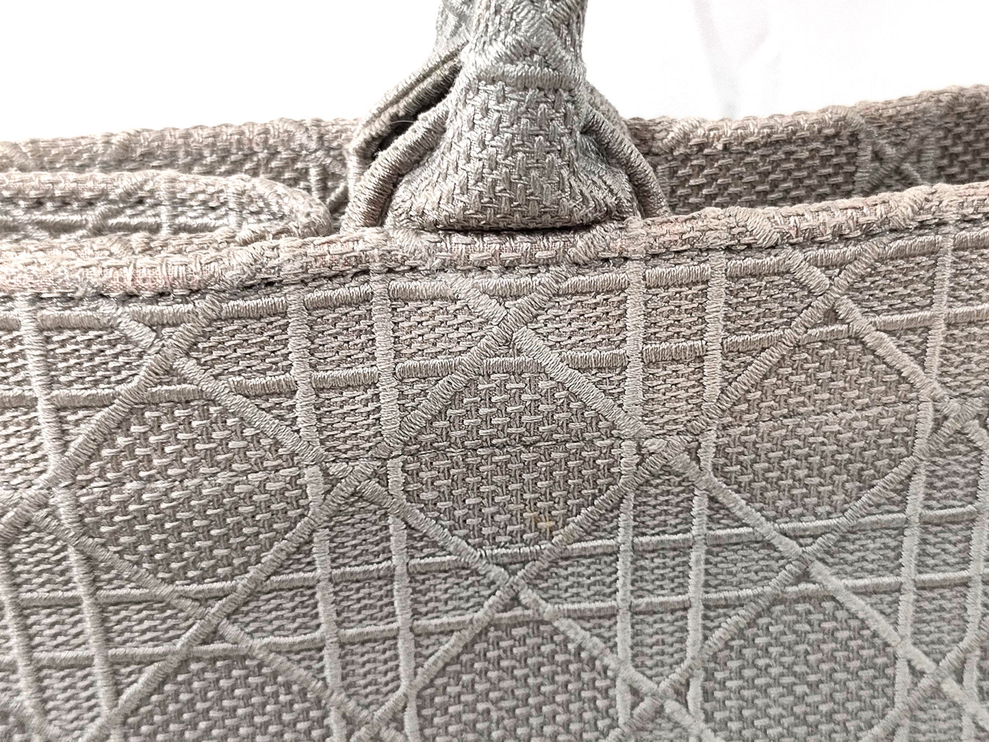 #1299 CHRISTIAN DIOR Medium Stone Cannage Book Tote