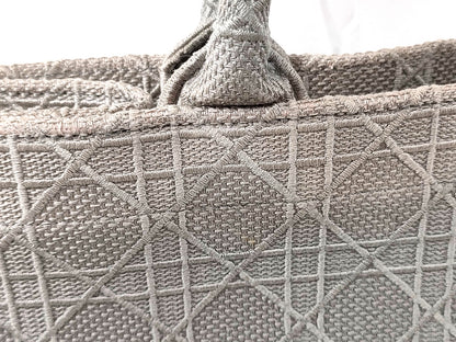 #1299 CHRISTIAN DIOR Medium Stone Cannage Book Tote