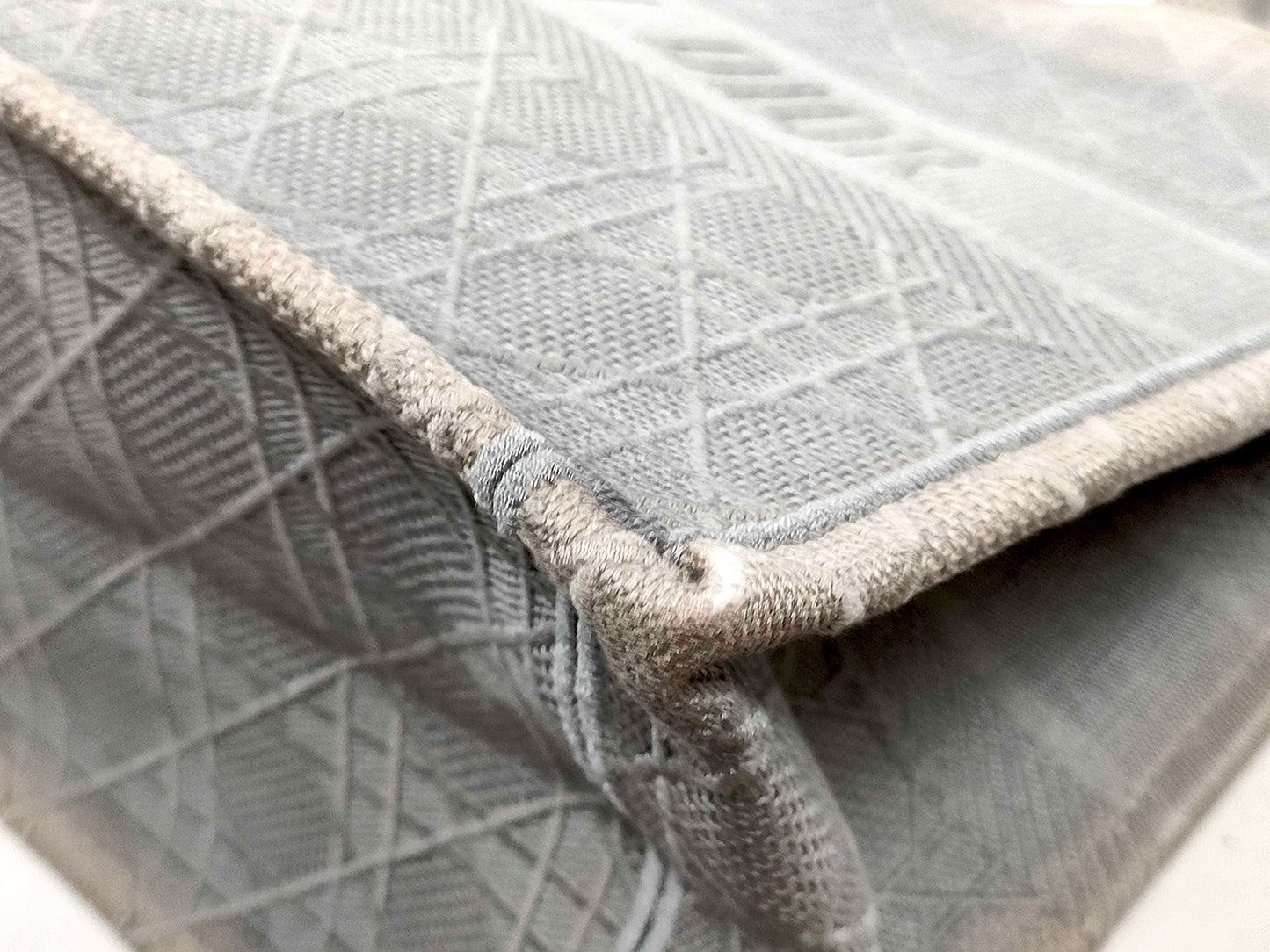 #1299 CHRISTIAN DIOR Medium Stone Cannage Book Tote