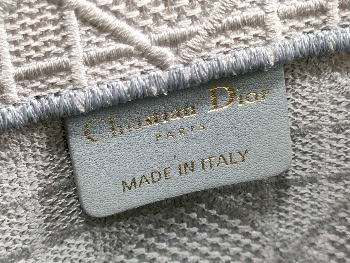 #1299 CHRISTIAN DIOR Medium Stone Cannage Book Tote