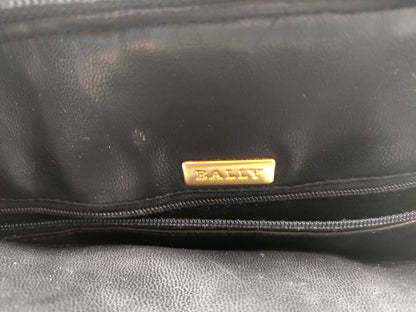 #1310 BALLY Vintage Hand-woven Intrecciato Black & Brown Lambskin & Suede Braided Leather Top Handle Bag