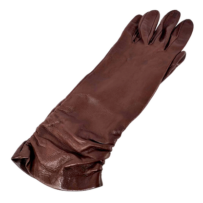 #1302 BOTTEGA VENETA Women's Long Leather Gloves (Size 7)