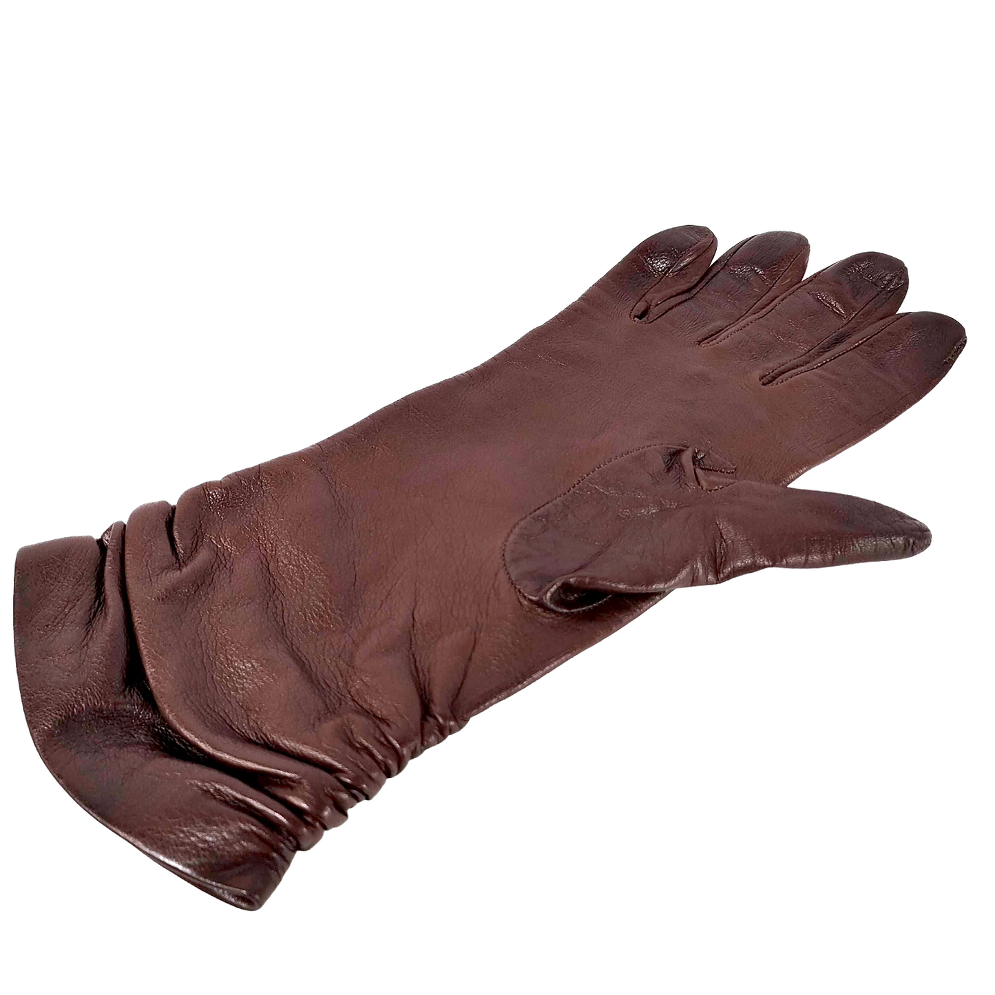 #1302 BOTTEGA VENETA Women's Long Leather Gloves (Size 7)