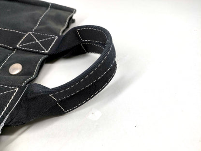 #1296 HERMÈS Dark Gray Toile Fourre-Tout PM Tote