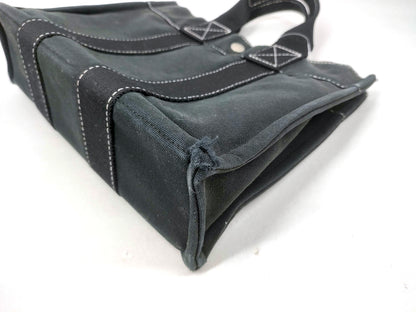 #1296 HERMÈS Dark Gray Toile Fourre-Tout PM Tote