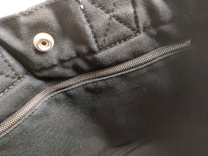 #1296 HERMÈS Dark Gray Toile Fourre-Tout PM Tote