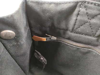 #1296 HERMÈS Dark Gray Toile Fourre-Tout PM Tote