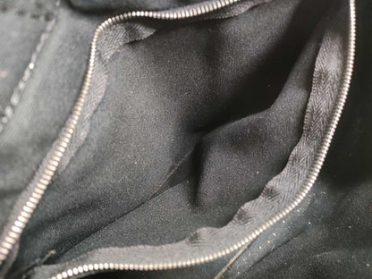 #1296 HERMÈS Dark Gray Toile Fourre-Tout PM Tote