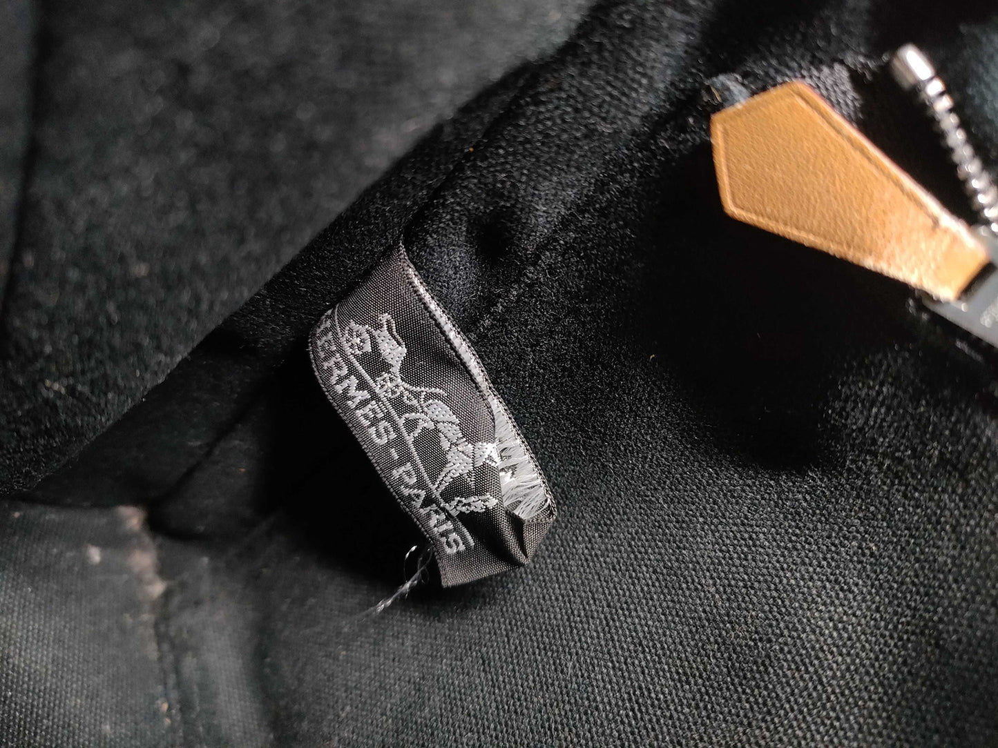 #1296 HERMÈS Dark Gray Toile Fourre-Tout PM Tote