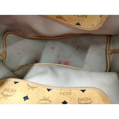 #1138 MCM Shoulder Tote in Cognac Visetos (Lipstick Staining)
