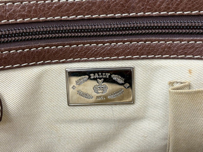 #1300 BALLY Brown Leather Braided Rope Shoulder Tote