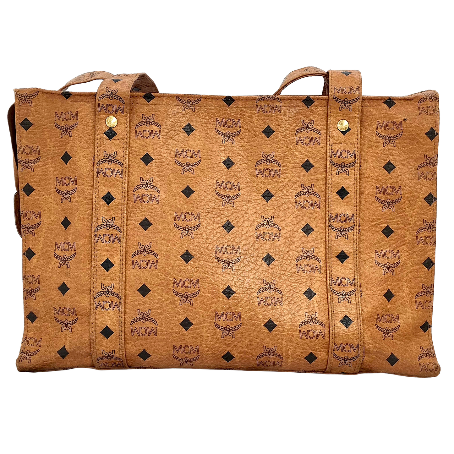 #1139 MCM Shoulder Tote in Cognac Visetos