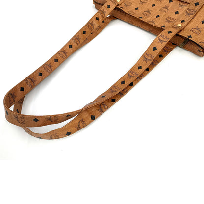 #1139 MCM Shoulder Tote in Cognac Visetos