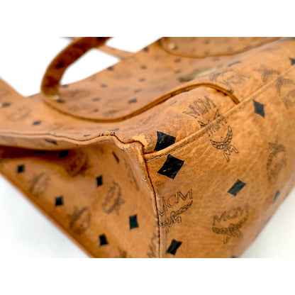#1139 MCM Shoulder Tote in Cognac Visetos