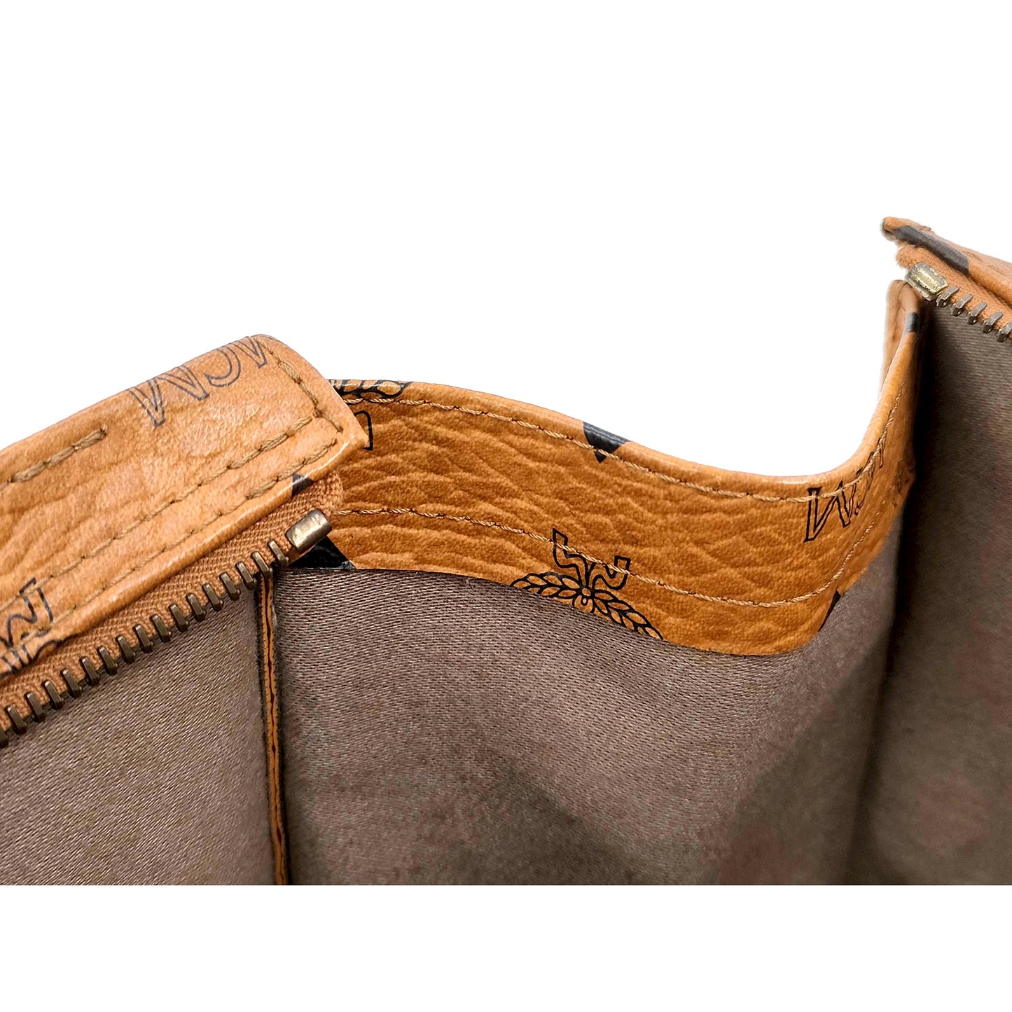 #1139 MCM Shoulder Tote in Cognac Visetos