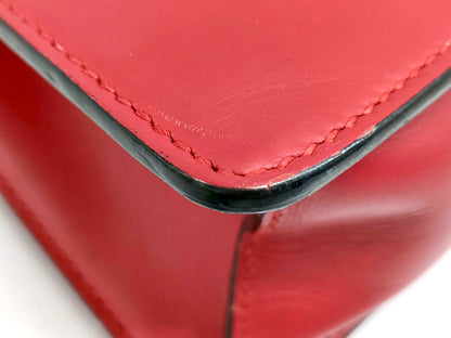 #1380 GUCCI Web Sylvie Medium Red Calfskin Leather Shoulder Bag