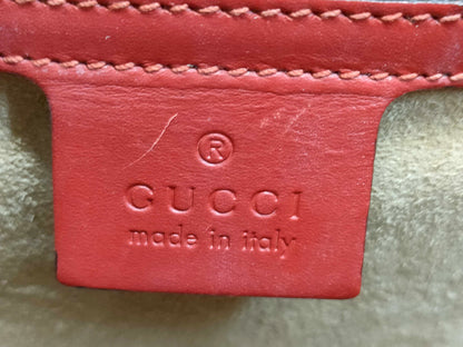 #1380 GUCCI Web Sylvie Medium Red Calfskin Leather Shoulder Bag