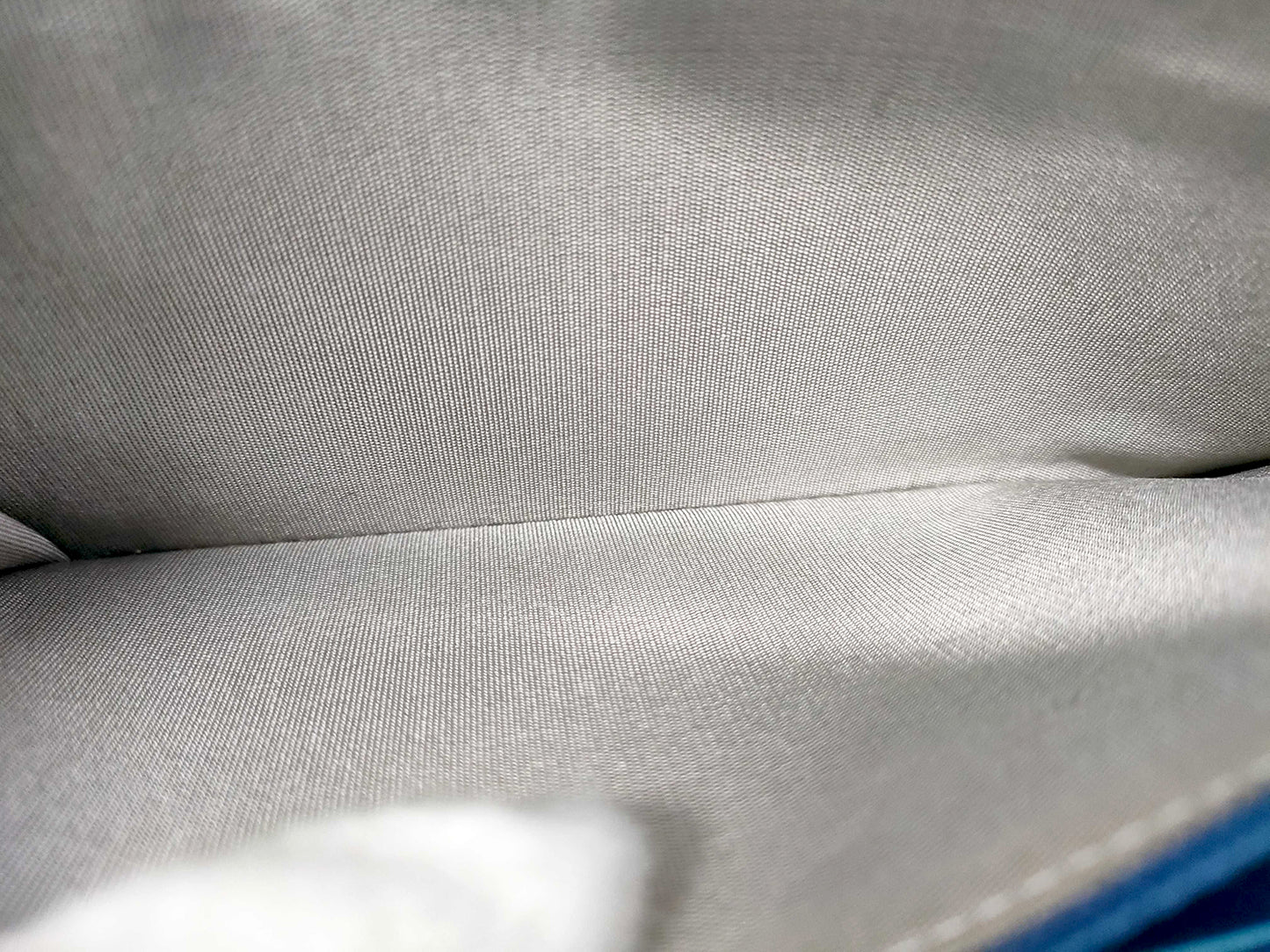 #1386 CHANEL Teal Blue Patent Leather Matelassé Continental Wallet