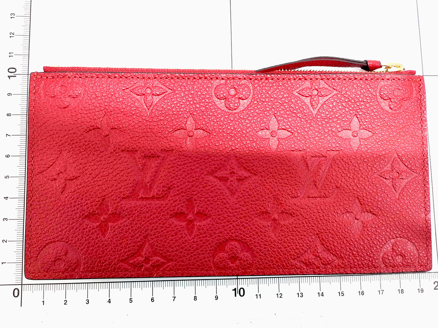 #1387 LOUIS VUITTON Red Empreinte Leather Coin Zippy