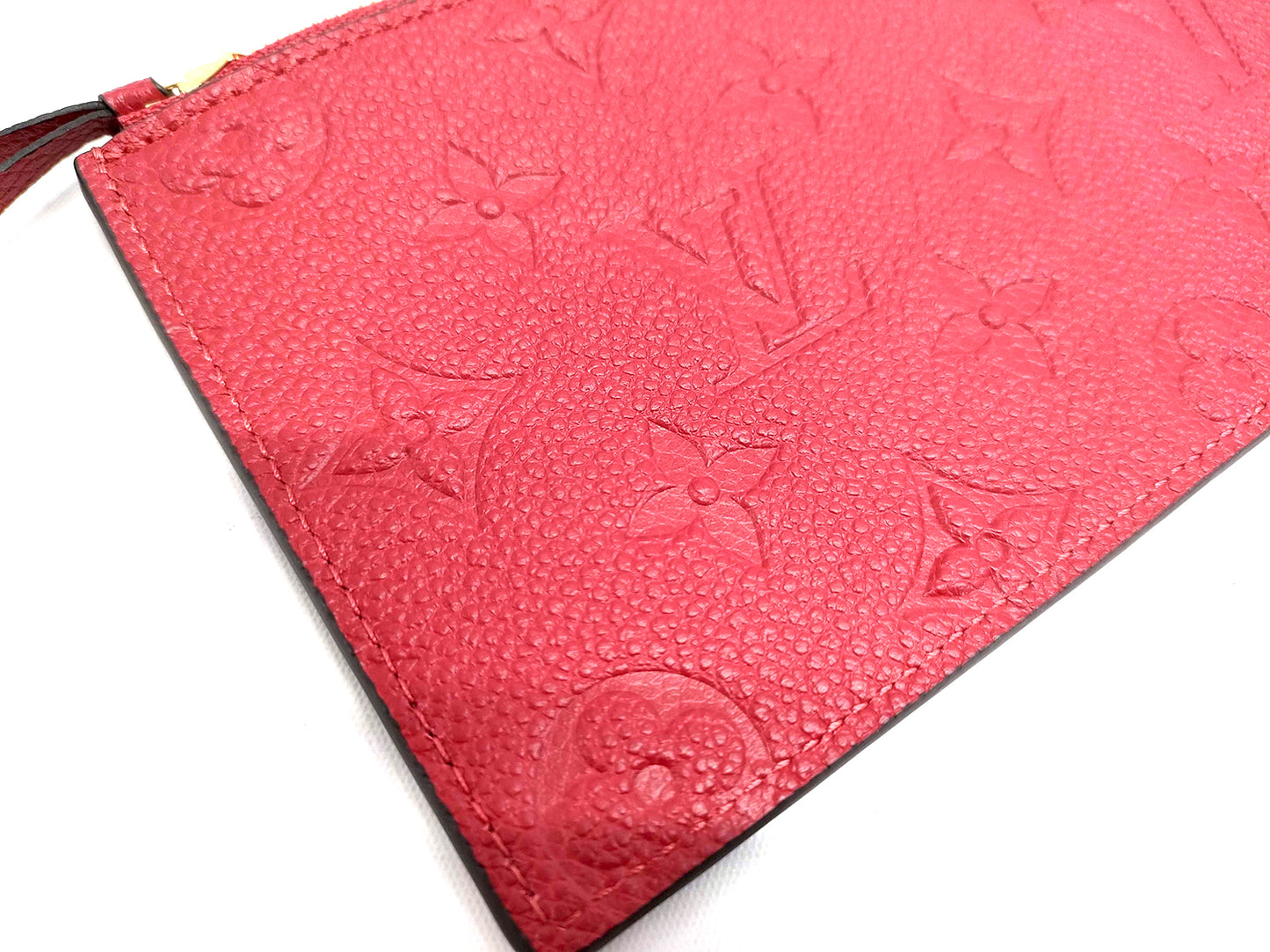 #1387 LOUIS VUITTON Red Empreinte Leather Coin Zippy