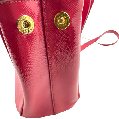 #1193 PRADA Pink Saffiano Vernice Leather Small Galleria Tote