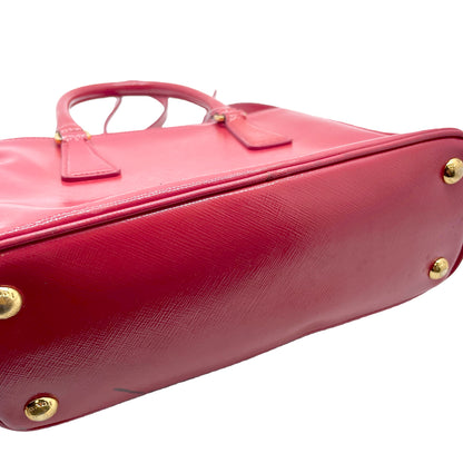 #1193 PRADA Pink Saffiano Vernice Leather Small Galleria Tote