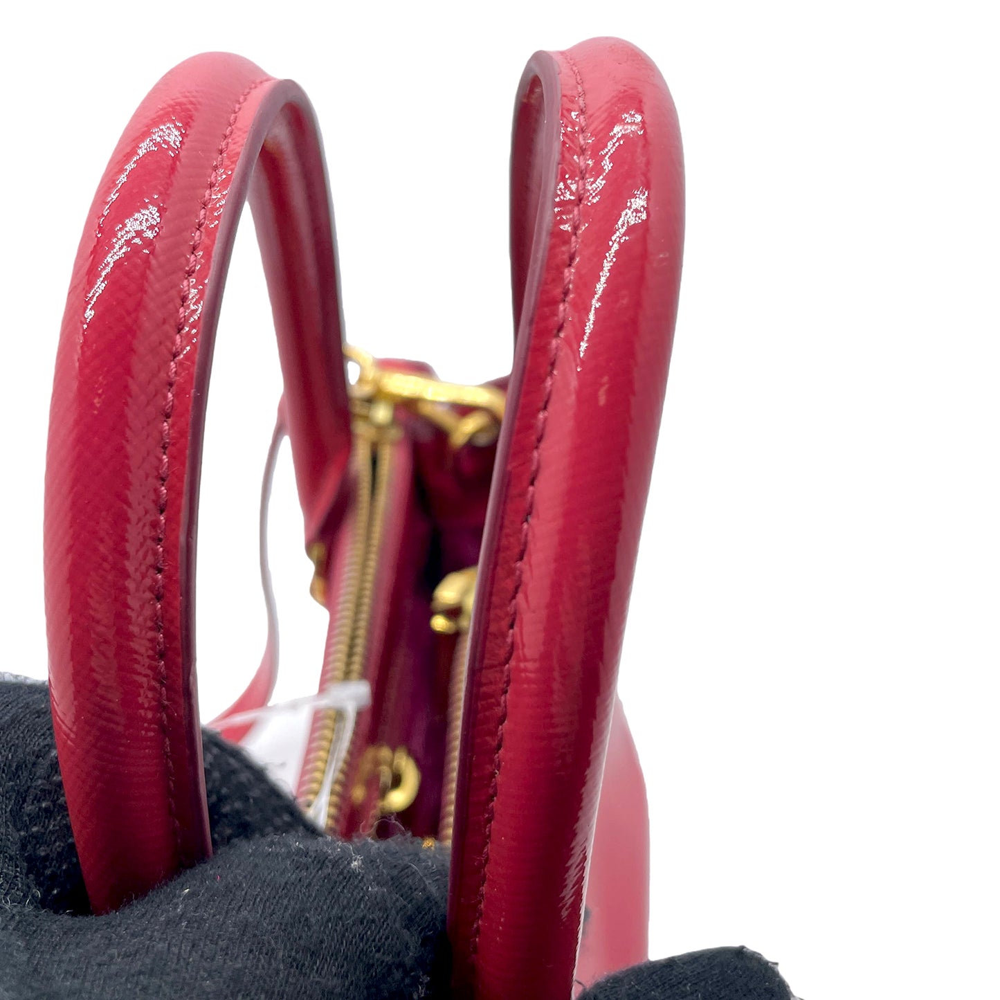 #1193 PRADA Pink Saffiano Vernice Leather Small Galleria Tote