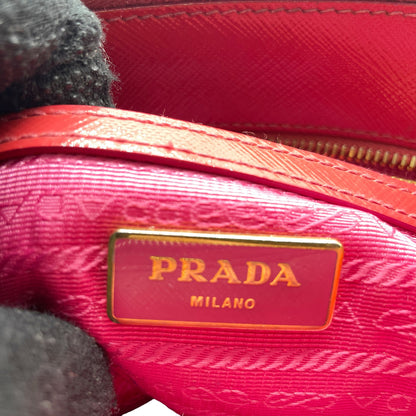#1193 PRADA Pink Saffiano Vernice Leather Small Galleria Tote