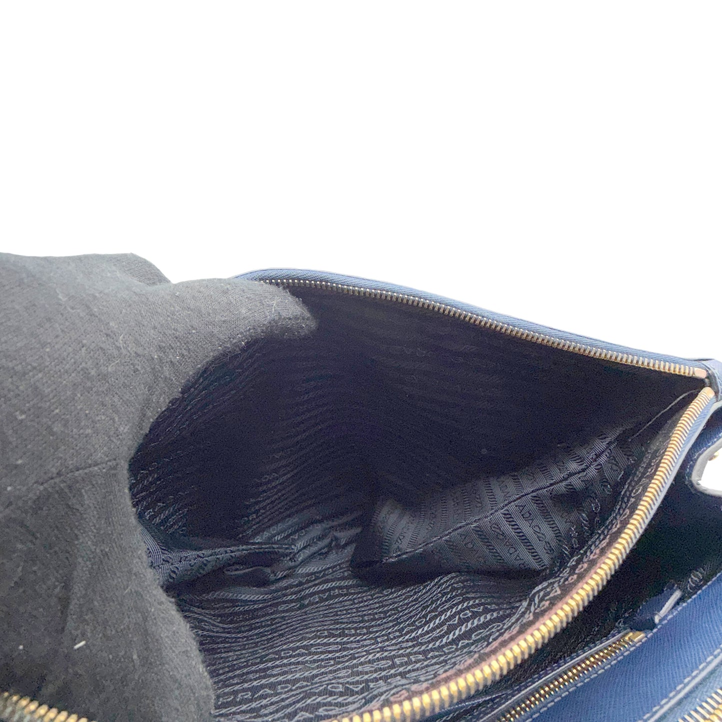 #1188 PRADA Navy Blue Saffiano Leather Galleria Bag