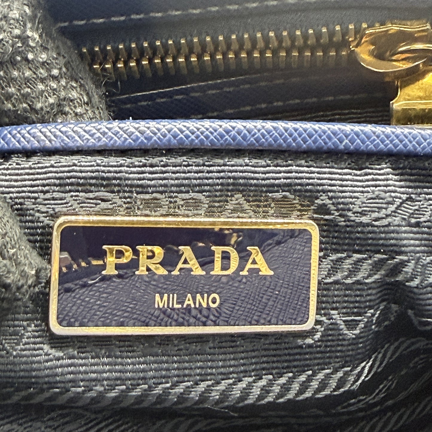 #1188 PRADA Navy Blue Saffiano Leather Galleria Bag