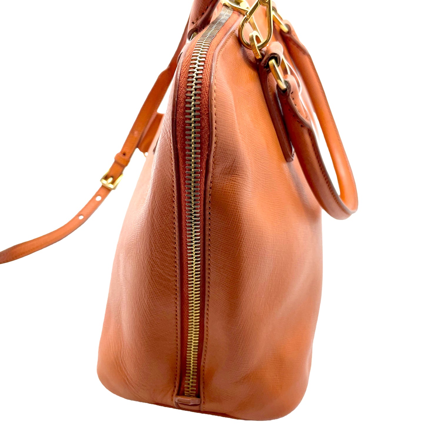 #1191 PRADA Orange Lux Saffiano Leather Promenade Tote