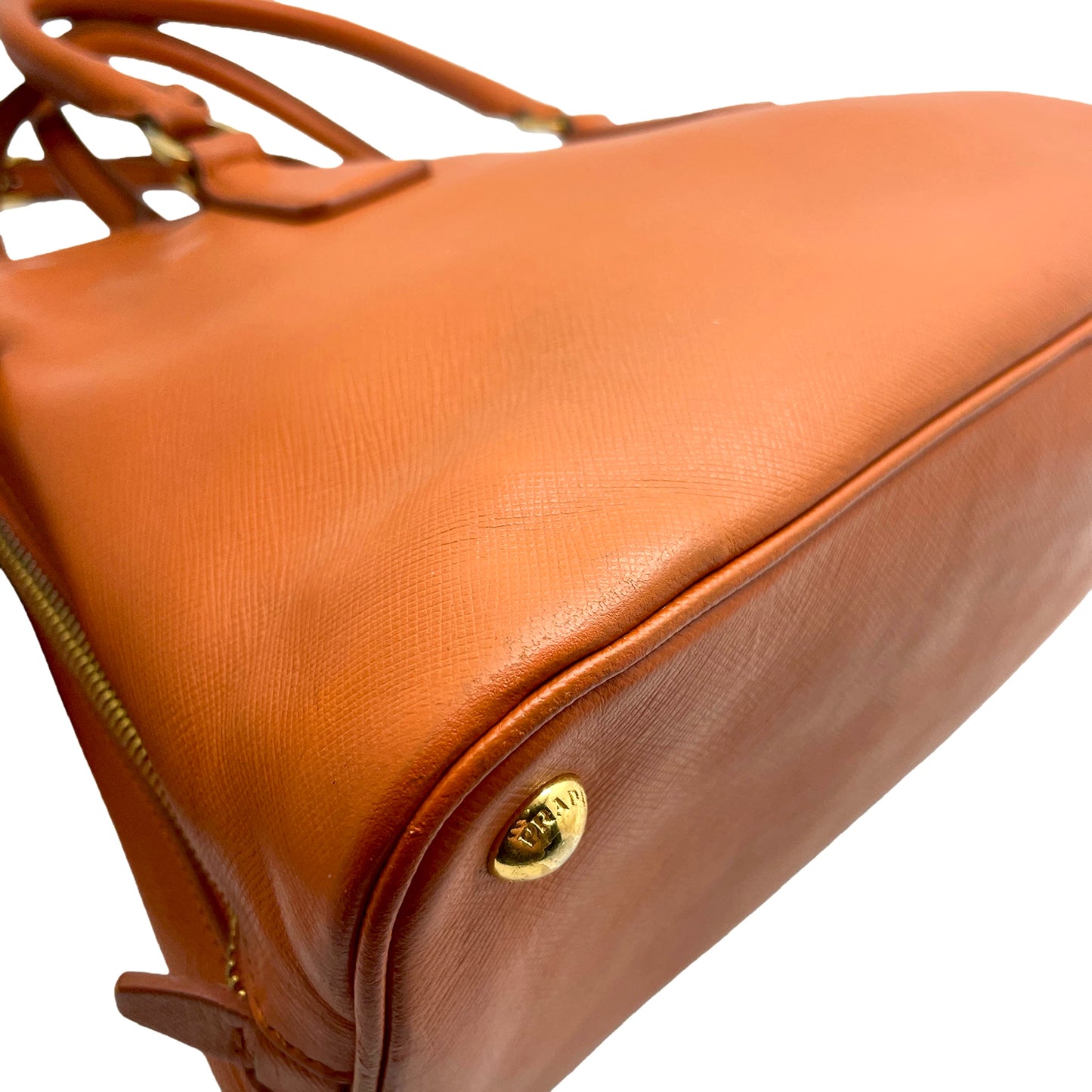 #1191 PRADA Orange Lux Saffiano Leather Promenade Tote