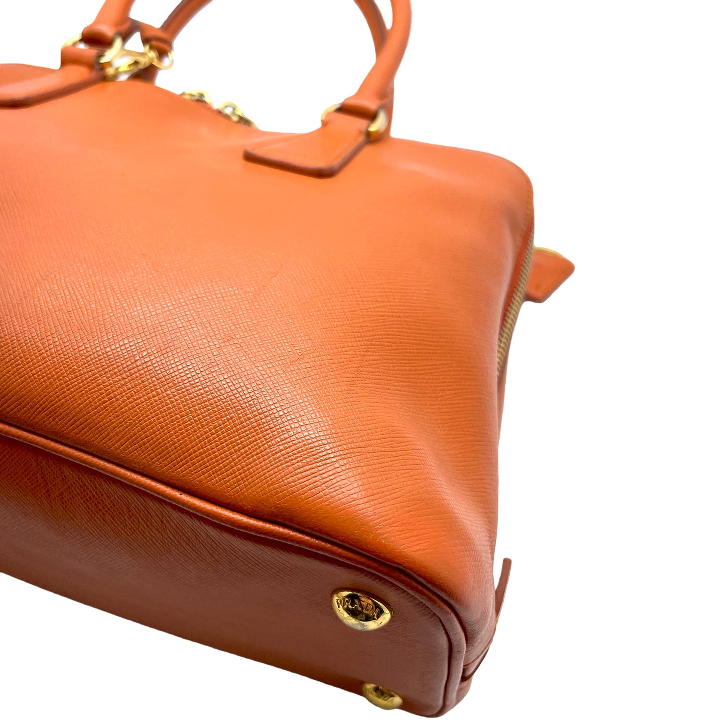 #1191 PRADA Orange Lux Saffiano Leather Promenade Tote