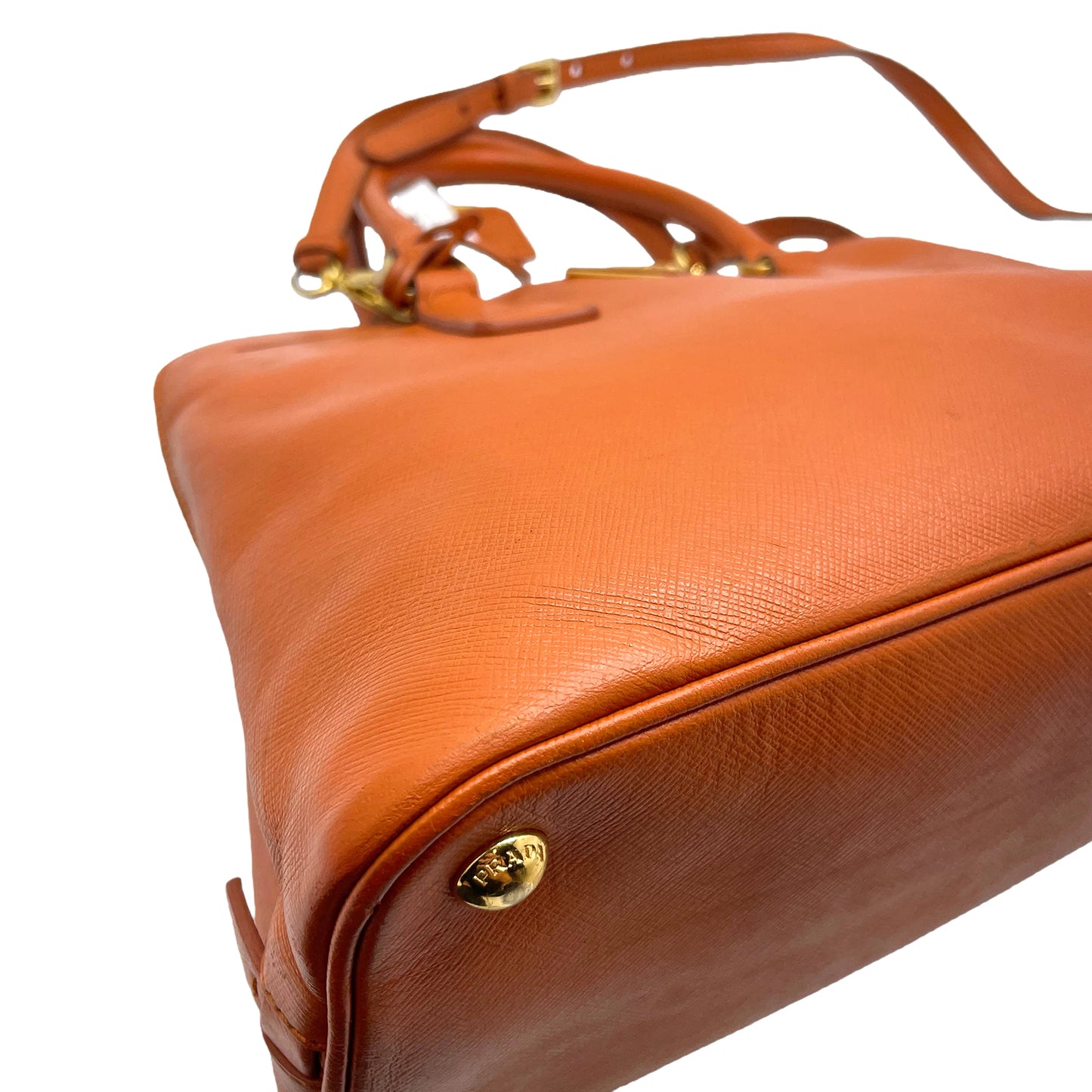 #1191 PRADA Orange Lux Saffiano Leather Promenade Tote