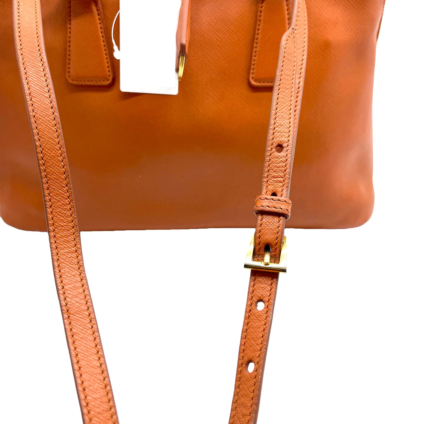 #1191 PRADA Orange Lux Saffiano Leather Promenade Tote