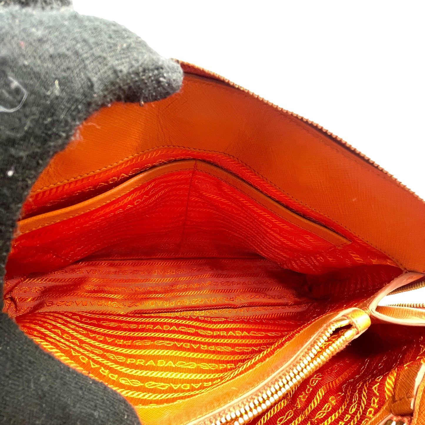 #1191 PRADA Orange Lux Saffiano Leather Promenade Tote