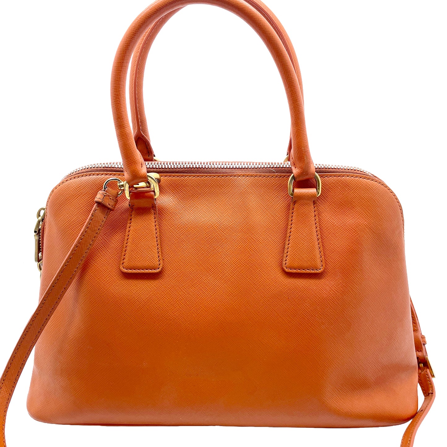 #1190 PRADA Orange Lux Saffiano Leather Promenade Tote