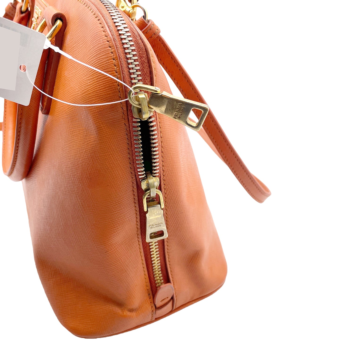 #1190 PRADA Orange Lux Saffiano Leather Promenade Tote