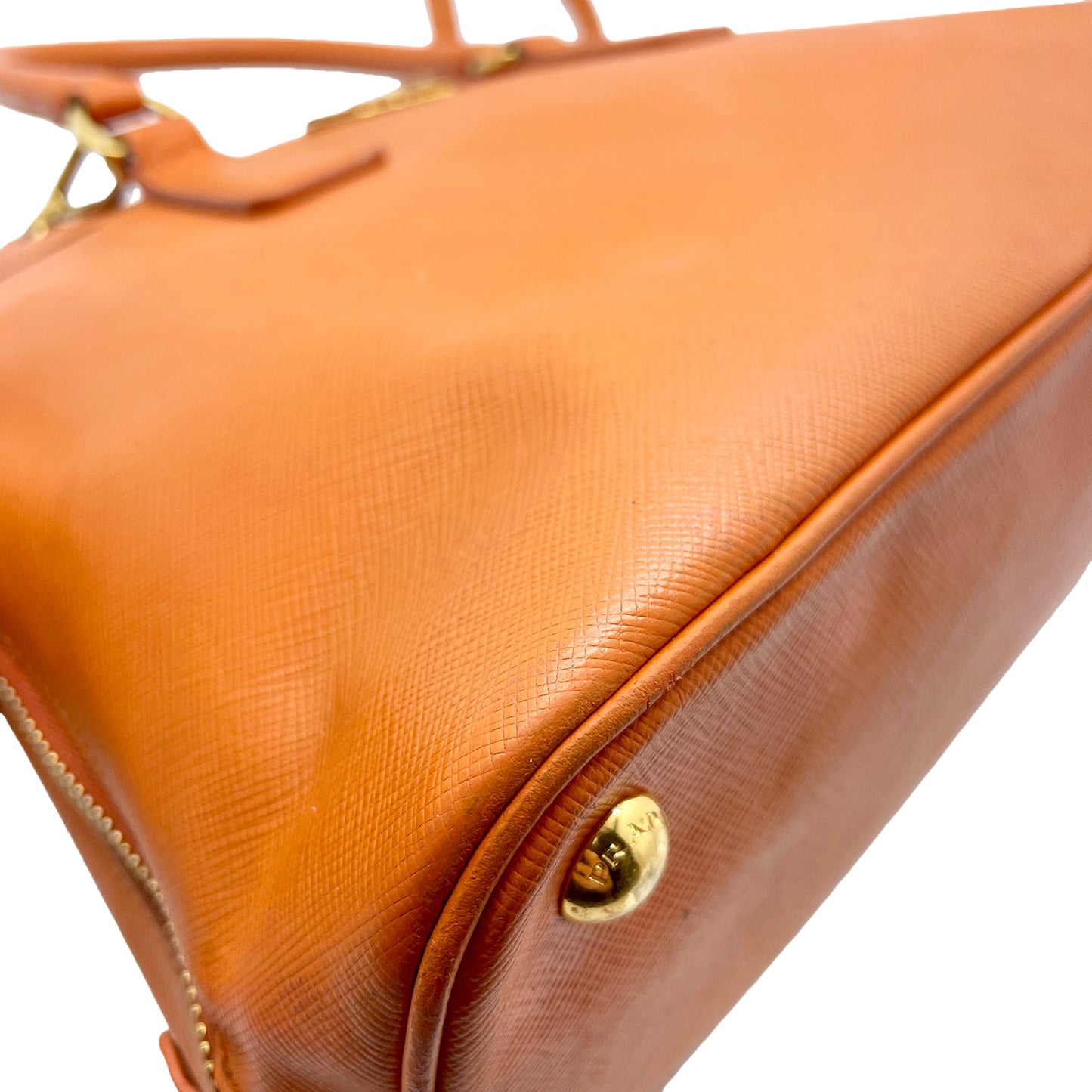 #1190 PRADA Orange Lux Saffiano Leather Promenade Tote