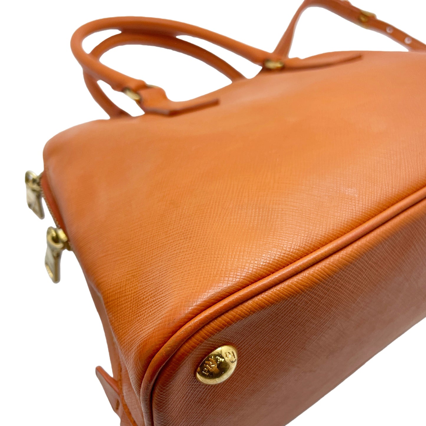 #1190 PRADA Orange Lux Saffiano Leather Promenade Tote