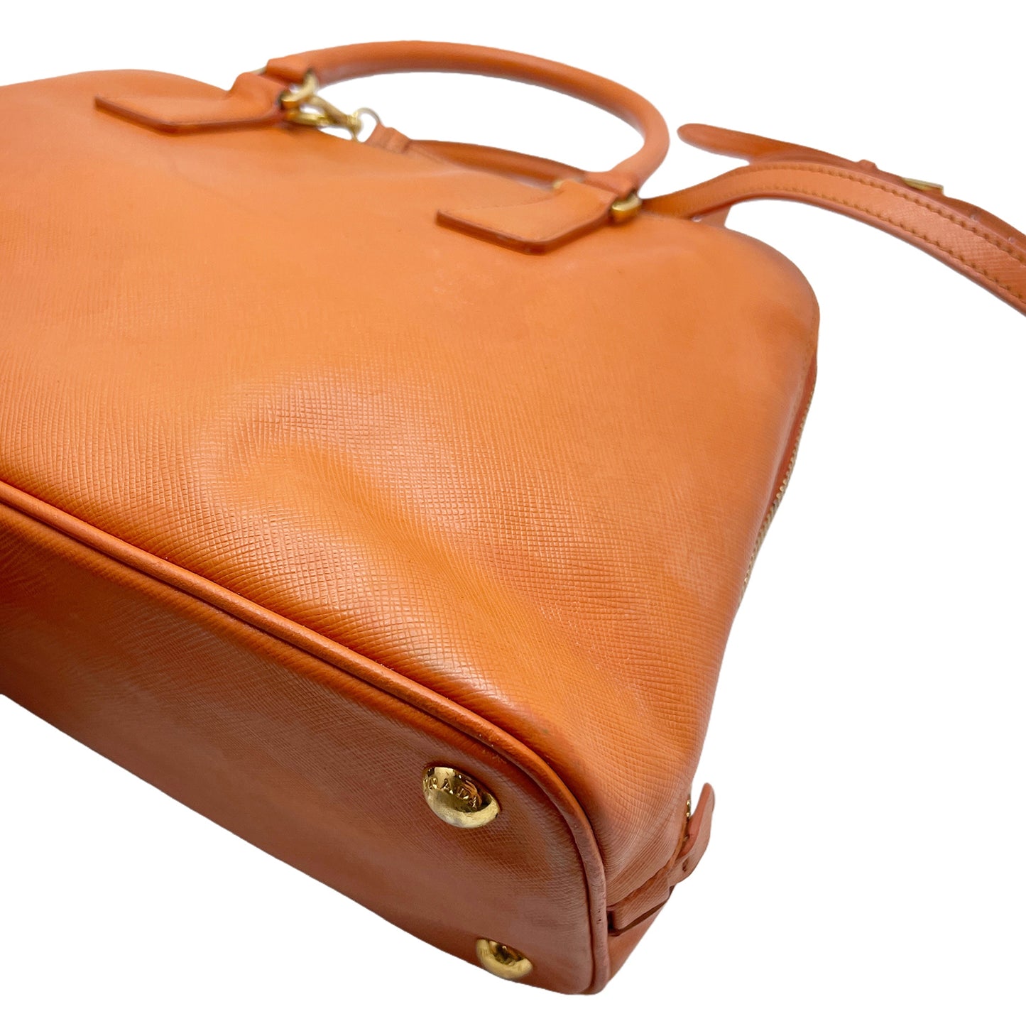 #1190 PRADA Orange Lux Saffiano Leather Promenade Tote