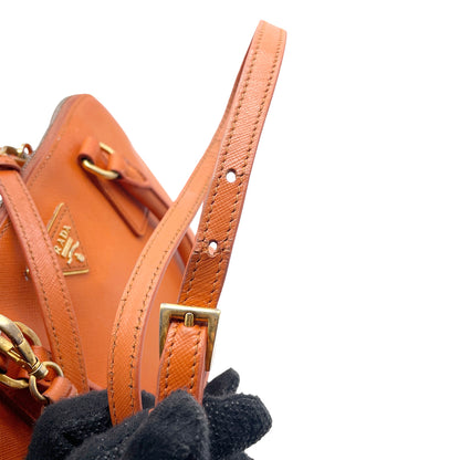 #1190 PRADA Orange Lux Saffiano Leather Promenade Tote