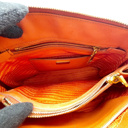 #1190 PRADA Orange Lux Saffiano Leather Promenade Tote