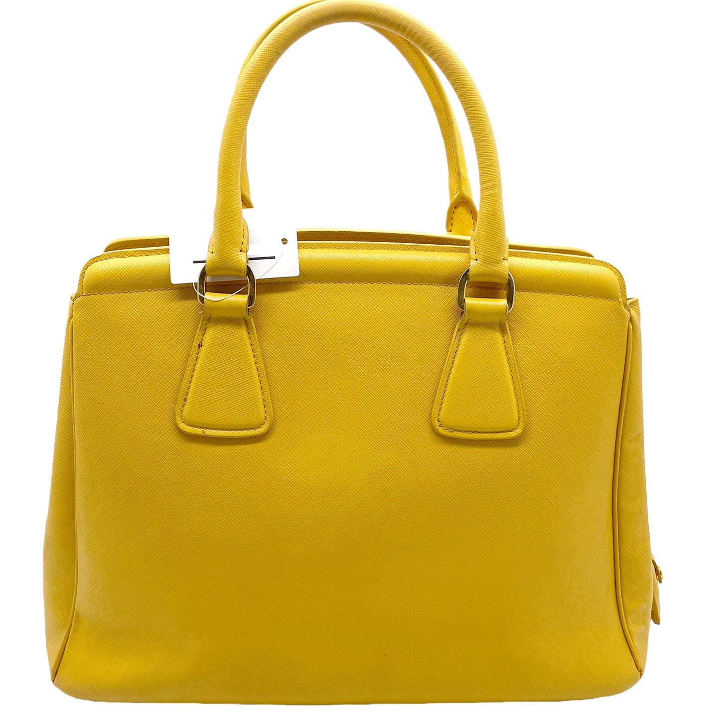 #1189 PRADA Yellow Lux Saffiano Leather Parabole Tote