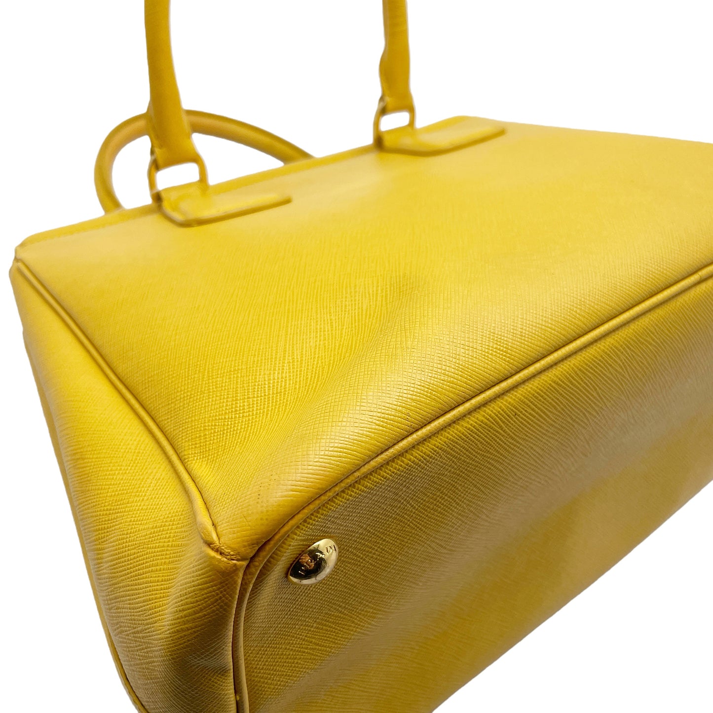 #1189 PRADA Yellow Lux Saffiano Leather Parabole Tote