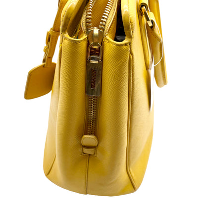 #1189 PRADA Yellow Lux Saffiano Leather Parabole Tote