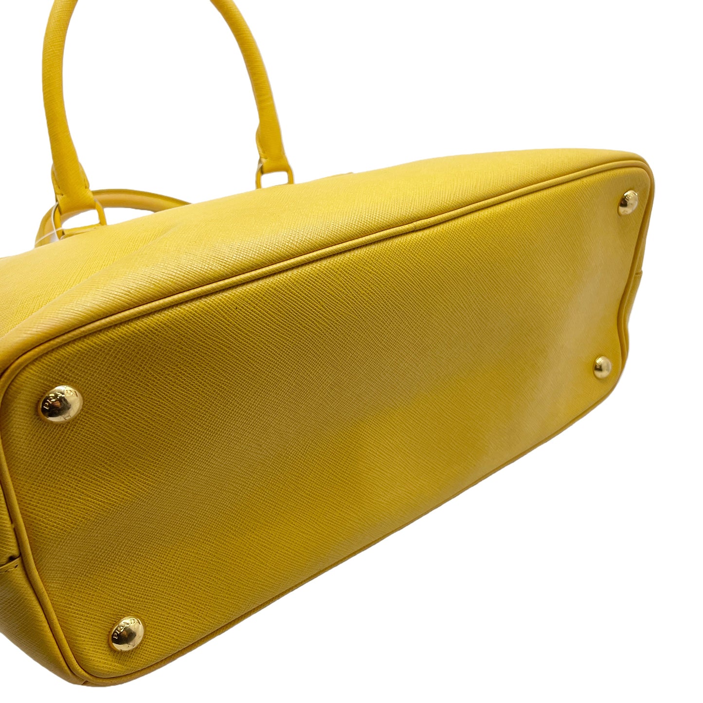 #1189 PRADA Yellow Lux Saffiano Leather Parabole Tote