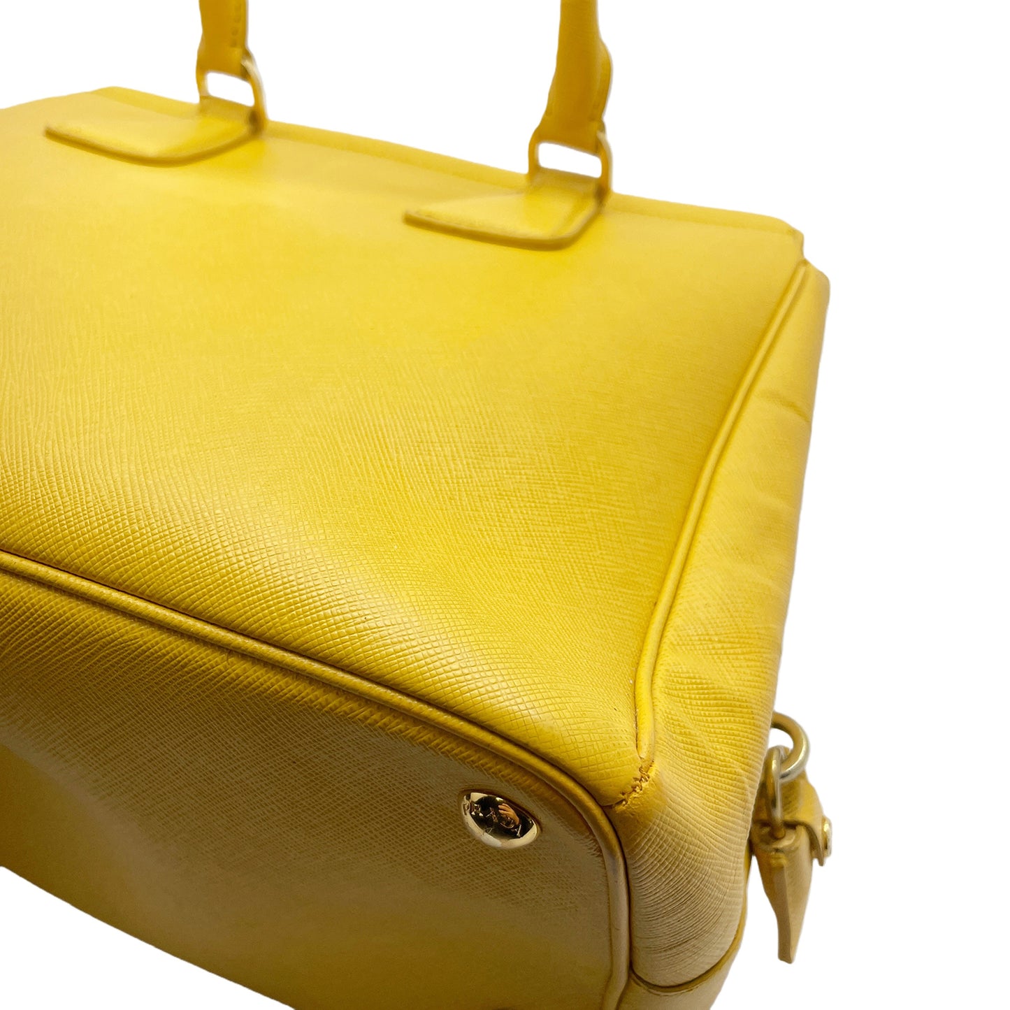 #1189 PRADA Yellow Lux Saffiano Leather Parabole Tote