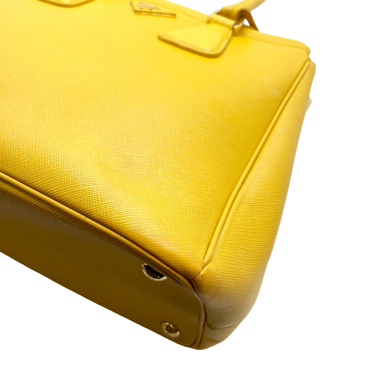 #1189 PRADA Yellow Lux Saffiano Leather Parabole Tote